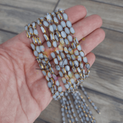 5x7 mm Kirli Beyaz Çek Cam Boncuk 1 Dizi