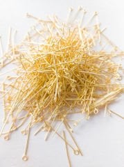 (3 cm - 10 Gram) Sarı Renk Halka Başlı Pirinç Takı Çivisi