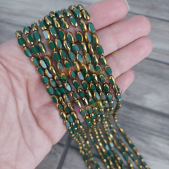 5x7 mm Yeşil Çek Cam Boncuk 1 Dizi