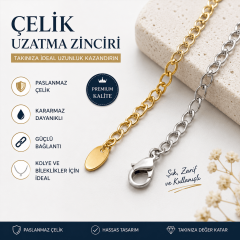 5 cm 316 L Paslanmaz Çelik Uzatma Zinciri 1 adet