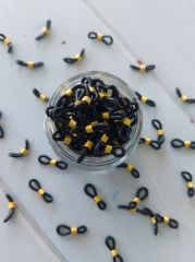 Siyah Gold Metalli Gözlük Lastiği (5 çift - 10 adet)