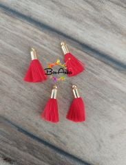 (1 adet) Gold Metal Uçlu Kırmızı Renk Püskül - 020