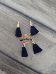 (1 adet) Gold Metal Uçlu Lacivert Renk Püskül - 021