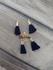 (1 adet) Gold Metal Uçlu Lacivert Renk Püskül - 021