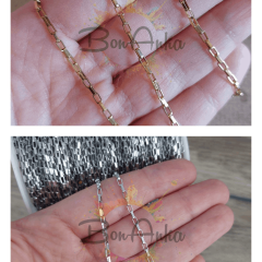 2x4 mm 316 L Paslanmaz Çelik Kutu Zincir 1 Metre