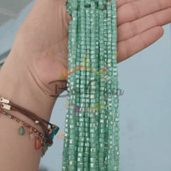 4 mm Parlak Açık Su Yeşil Renk Küp Kristal Cam Boncuk 1 Dizi