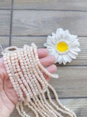 1 Dizi - Pudra Renk - Küp Kristal Boncuk 001