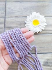 1 Dizi - Mor Renk - Küp Kristal Boncuk 006