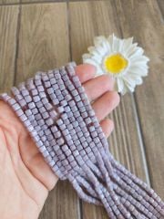 1 Dizi - Açık Lila Renk - Küp Kristal Boncuk 019