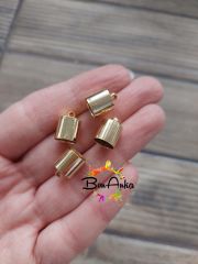 (1 Çift - 2 Adet) 9 mm Altın Renk Kapsül Kapama