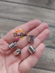 (1 Çift - 2 Adet) 9 mm Gümüş Renk Kapsül Kapama