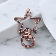 (1 adet) Gül Renk Yıldız Model Anahtarlık