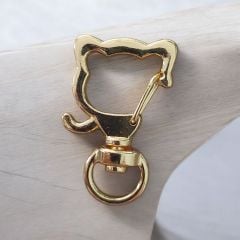 (1 adet) Altın Renk Kedi - 2 Model Anahtarlık