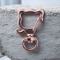 (1 adet) Gül Renk Kedi - 2 Model Anahtarlık