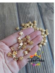 (5 adet) Altın Lak Kaplama Yonca Model Bileklik Kolye Halhal Ara Aparatı