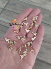 (5 adet) Altın Kaplama Flamingo Model Bileklik Kolye Halhal Ara Aparatı