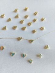 (5 adet) Altın Kaplama Kalp - 2 Model Bileklik Kolye Halhal Ara Aparatı