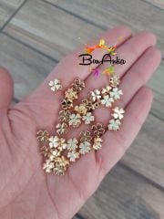 (5 adet) Altın Kaplama Yonca Model Bileklik Kolye Halhal Ara Aparatı