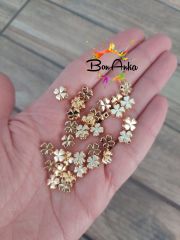 (5 adet) Altın Kaplama Yonca Model Bileklik Kolye Halhal Ara Aparatı