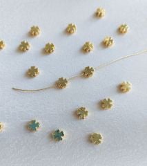 (5 adet) Altın Kaplama Yonca - 2 Model Bileklik Kolye Halhal Ara Aparatı