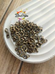 (1 adet) 10x6 mm, Antik Sarı Kaplama, 501 Papağan Kilit