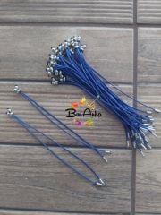 (1 adet) Lacivert Renk, Gümüş Uçlu, Kore Asansörlü Bileklik - 007