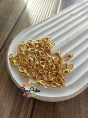 (1 adet) 12x6 mm, Sarı Kaplama, 502 Papağan Kilit