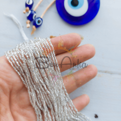 Preciosa 11/0 Dizi Kum Boncuk (020) Kristal Gümüş