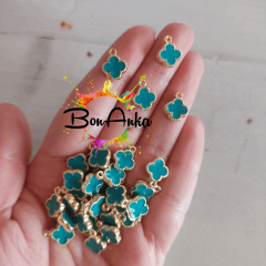 1 cm Tek Kulplu Çift Yönlü Turkuaz Yonca Ara Aparat