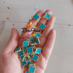 1,3 cm Çift Kulplu Çift Yönlü Turkuaz Yonca Ara Aparat