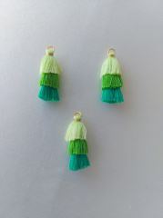 (1 adet) 3 cm Neon Yeşil Renk - 3 Katlı Püskül - 002