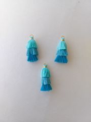 (1 adet) Turkuaz Renk - 3 Katlı Püskül - 003