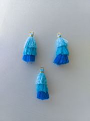 (1 adet) Mavi Renk - 3 Katlı Püskül - 008