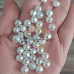 Lüks Krem İnci Boncuk 8x8 mm 25 Gram