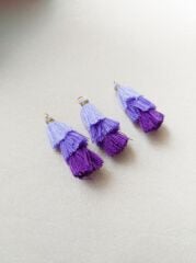 (1 adet) Mor Renk - 3 Katlı Püskül - 009