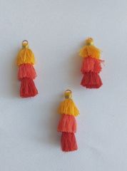 (1 adet) 3 cm Turuncu Renk - 3 Katlı Püskül - 011