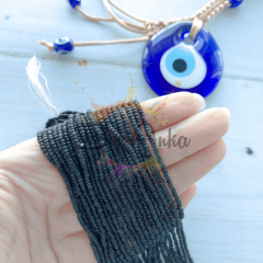 11/0 Preciosa Dizi Kum Boncuk 23980M Mat Siyah 058