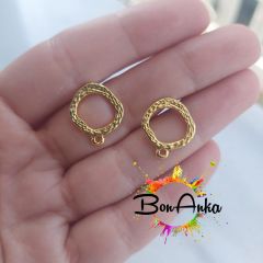 (1 adet) - Parlak Altın Kaplama Küpe Aparatı (002)