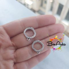 (1 adet) - Antik Gümüş Kaplama Küpe Aparatı (003)