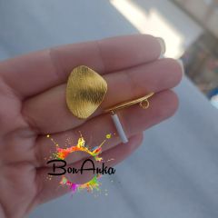 (1 adet) - Mat Altın Kaplama Küpe Aparatı (004)