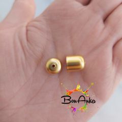 (1 çift - 2 adet) - Mat Altın Kaplama Çivi Model Büyük Kapsül Kapama