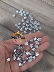 (5 adet) Gümüş Lak Kaplama Yonca Model Bileklik Kolye Halhal Ara Aparatı