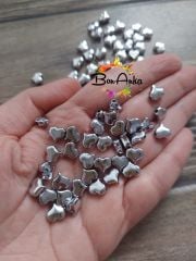 (5 adet) Gümüş Kaplama Kalp Model Bileklik Kolye Halhal Ara Aparatı