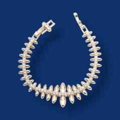 Kurşun Model Zirkon Taşlı Vip Bileklik - 14K