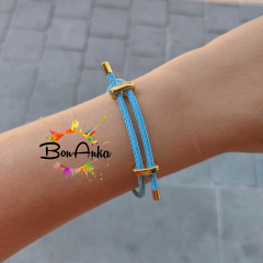 Çelik Turkuaz Renk Hasır Örgü Ayarlanabilir Bileklik