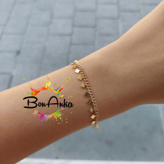 Parıltılı Pullu Vip Bileklik - 14K