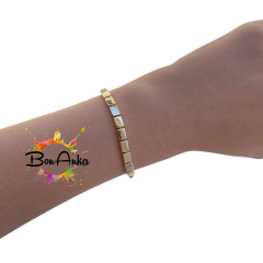 Taşsız Spor Kare Bileklik Vip Bileklik - 14K