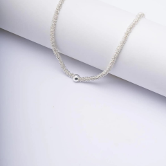 Çelik Zarif Topçuklu Model Gümüş Kolye