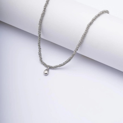 Çelik Zarif Damla Model Antrasit Kolye