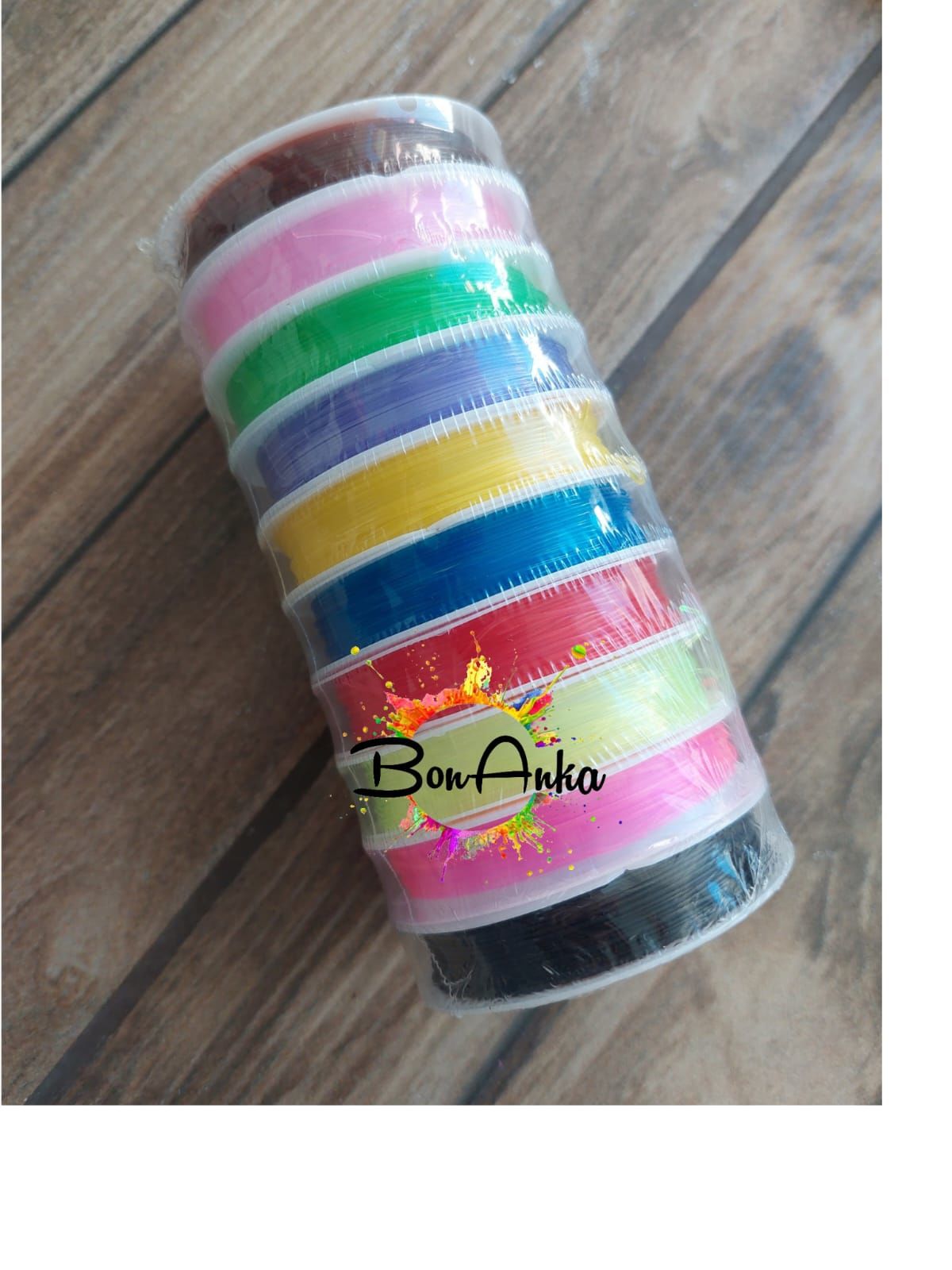 (1 Makara - 10 Adet) Renkli 0.8 mm Lastikli Misina